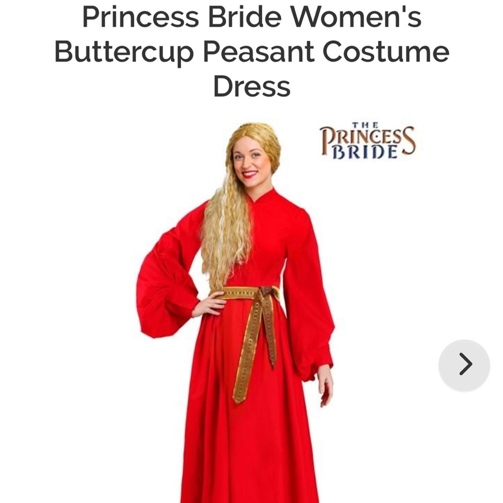 Princess Bride Buttercup Red Peasant Dress